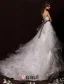 Une Ligne De Bretelles En Satin Volants Fleurs Ceinture En Cascade Robe De Mariée