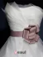 Une Ligne De Bretelles En Satin Volants Fleurs Ceinture En Cascade Robe De Mariée