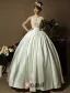 Mode & Élégante Robe De Mariée Robe De Dentelle De Perles Taffetas De Balle De Décolleté