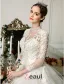 2015 Exquisite Hand Schultern 3/4 Ärmel Applikationen Spitze Ballkleid Brautkleid