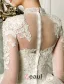 2015 Exquisite Hand Schultern 3/4 Ärmel Applikationen Spitze Ballkleid Brautkleid