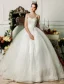 Elegante Spaghettibandjes Appliques Kant Organza Baljurk Trouwjurken