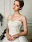 Elegante Spaghettibandjes Appliques Kant Organza Baljurk Trouwjurken