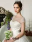 2015 Sweetheart Scoop Neck Beading Short Sleeves Floor-length Ball Gown Wedding Dress