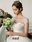 2015 Sweetheart Scoop Neck Beading Short Sleeves Floor-length Ball Gown Wedding Dress