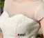 2015 Sweetheart Scoop Neck Beading Short Sleeves Floor-length Ball Gown Wedding Dress