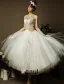 2015 Sweetheart Sleeveless Tea-length Organza Ball Gown Wedding Dress