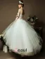 2015 Sweetheart Sleeveless Tea-length Organza Ball Gown Wedding Dress