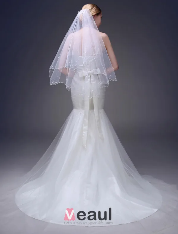 Volants Sirène Chérie Sash Robes De Mariée Balayage Train De Tulle