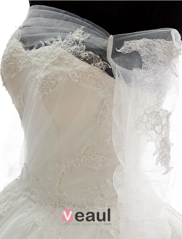 2015 Flower Serie · Sweetheart Off The Shoulder Appliques Lace Puffy Ball-gown Wedding Dress