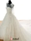 2015 Schultern U-ausschnitt Appliques-spitze Konigliche Brautkleider