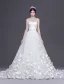 2015 A-line Princess Sweetheart Handmade Flowers Tailing Wedding Dress