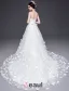 2015 A-line Princess Sweetheart Handmade Flowers Tailing Wedding Dress