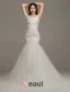2015 Mermaid Shoulders V-neck Beading Backless Lace Wedding Dress