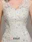 2015 Mermaid Shoulders V-neck Beading Backless Lace Wedding Dress