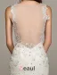 2015 Mermaid Shoulders V-neck Beading Backless Lace Wedding Dress