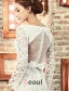 Sirène Élégante Robe De Mariage Carré Fleurs Décolleté Dos Nu En Dentelle À Manches