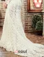 Sirène Élégante Robe De Mariage Carré Fleurs Décolleté Dos Nu En Dentelle À Manches