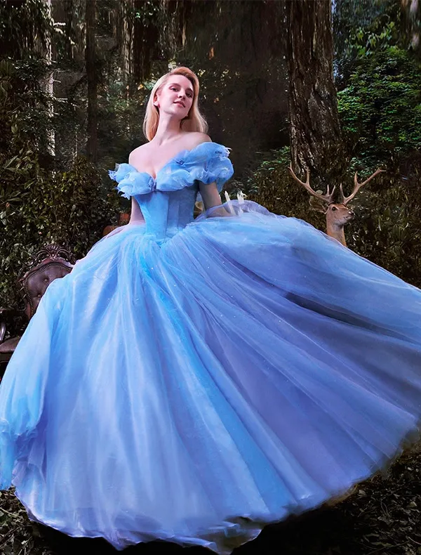 Lyx Hög Kvalitet 2015 Cinderella Film Kostym Balklänningar