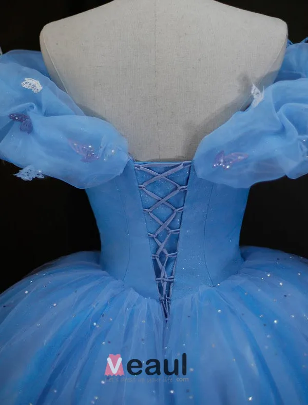 Luxury High-grade 2015 Cinderella Movie Custume Prom Dress
