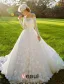 2015 A-line Square Neckline Long Sleeves Sash Bow And Long Tailing Organza Wedding Dress