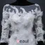 Sirène Encolure Carré Appliques De Dentelle Beadding Fleurs Robe De Mariée En Organza