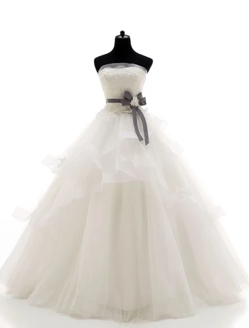 Robe De Bal Bustier Perles À La Main Parole Longueur Robe De Mariée