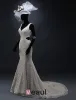 Épaules De Sirène Glamour V Profond Robes De Mariée En Dentelle Cou Sans Dossier