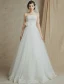 A-lijn Strapless Appliques Kant Bloem Sjerp Trouwjurken