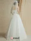 A-lijn Strapless Appliques Kant Bloem Sjerp Trouwjurken