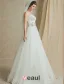 A-lijn Strapless Appliques Kant Bloem Sjerp Trouwjurken