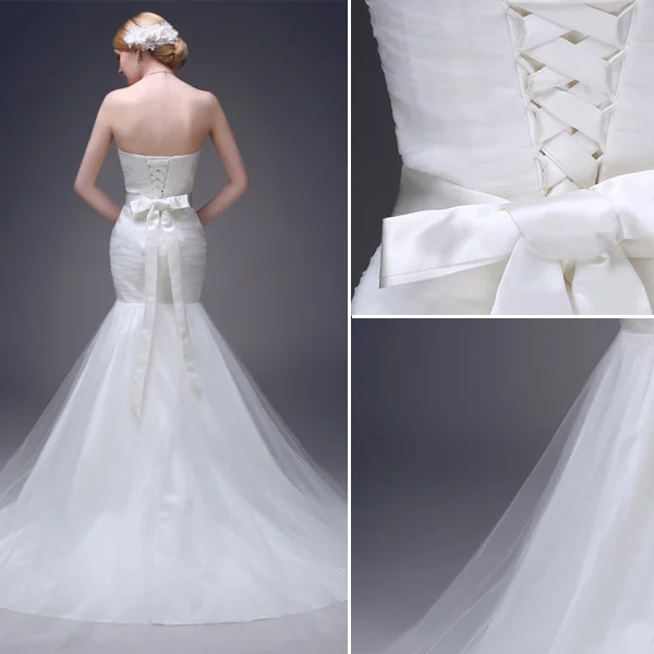 Volants Sirène Chérie Sash Robes De Mariée Balayage Train De Tulle