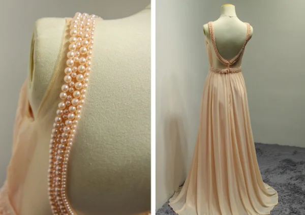 A-line Urringning Beading Pärla Skärp Chiffong Aftonklänningar