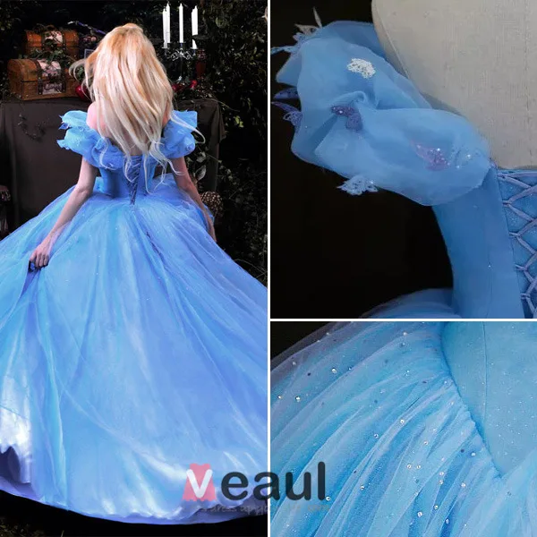 Luxury High-grade 2015 Cinderella Movie Custume Prom Dress