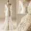 2015 A-line Square Neckline Pierced Lace Flowers Beach Wedding Dresses