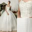 Elegante Spaghettibandjes Appliques Kant Organza Baljurk Trouwjurken