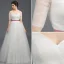 2015 A-line Off The Shoulders Short Sleeves Ruffle Tulle Wedding Dress