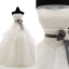 2015 Ball Gown Strapless Handmade Beading Floor-length Wedding Dress