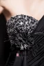 Magnifique Fourreau Plissée Perles Robe De Cocktail Noire