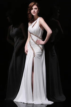 2015 Charming Sheath Beading Sequins One Shoulder Prom Dress