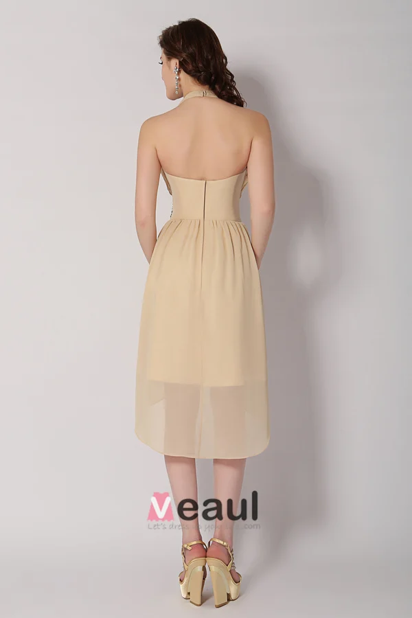 Belles Paillettes Licol Sash Robe De Cocktail Courte