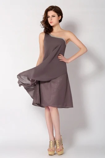 2015 Hermoso Vestido De Un Hombro Cóctel Vestido De Fiesta Abalorios