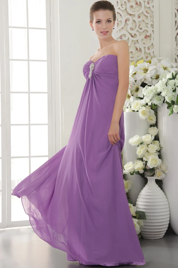 Krystaller Ruffles Glidelås Kjæreste Brudepikekjoler Til Bryllup