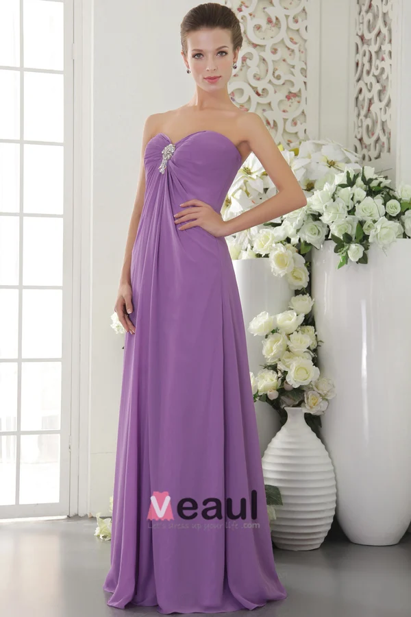 Krystaller Ruffles Glidelås Kjæreste Brudepikekjoler Til Bryllup