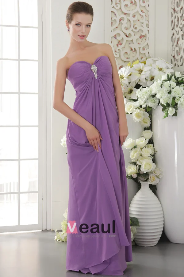 Krystaller Ruffles Glidelås Kjæreste Brudepikekjoler Til Bryllup