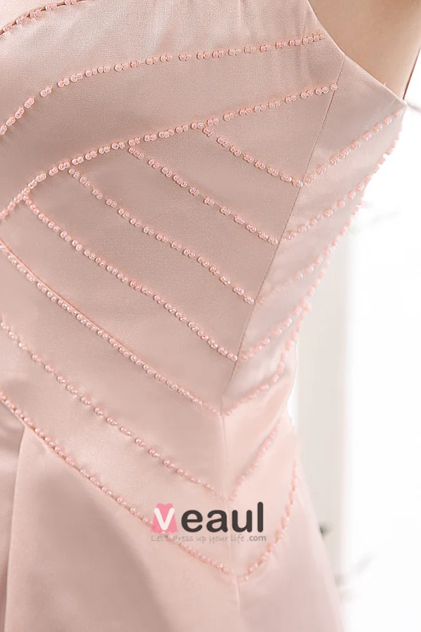 Courte En Satin Perles Robe De Mère De Mariée