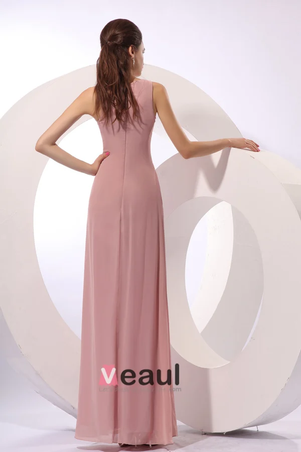 2015 Ornate Scoop Neck Column Empire Mother Of Bride Dresses