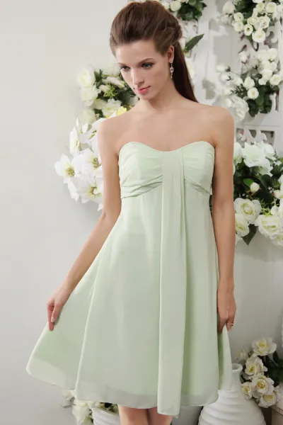 2015 Classical Chiffon Sweetheart Zipper Short Bridesmaids Dresses