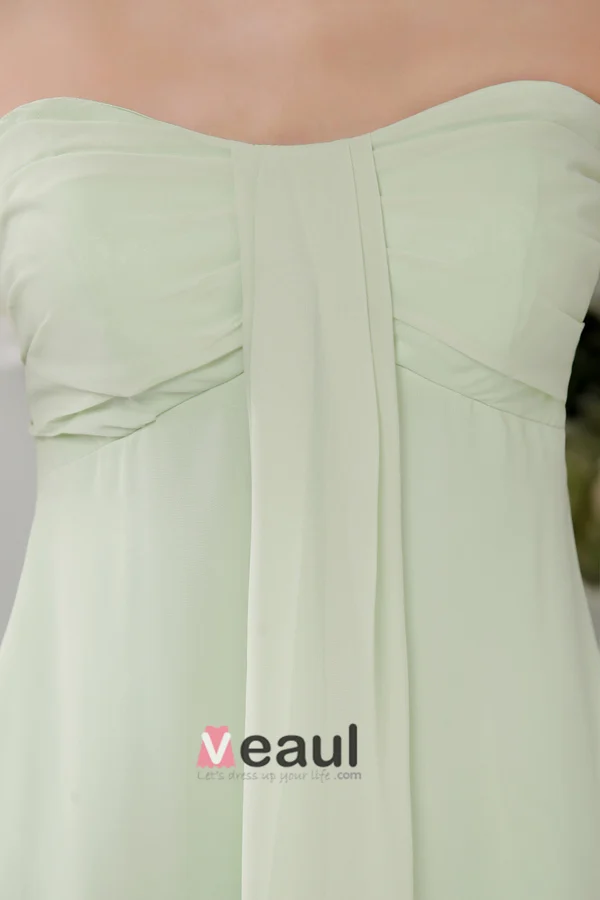 Klassisk Chiffon Kjæreste Glidelås Korte Brudepikekjoler Til Bryllup