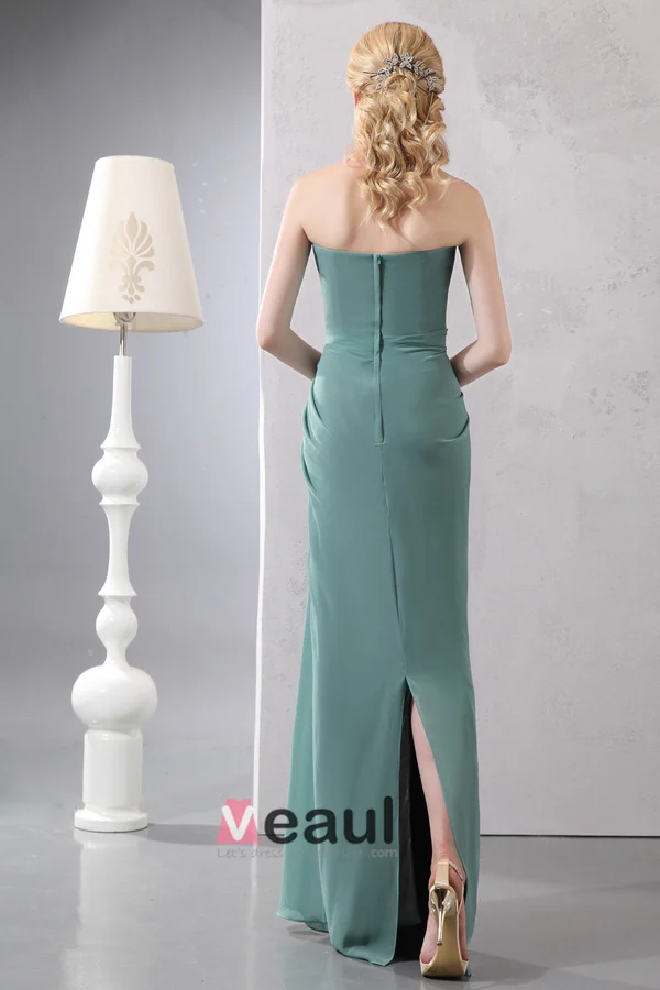 Elegant Kjæreste Stroppeløs Brudens Mor Kjole Med Sjal